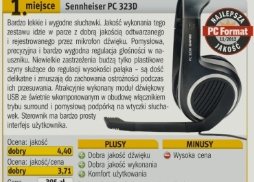Sennheiser 323D - Najlepsza Jakość wg miesięcznika "PC Format"
